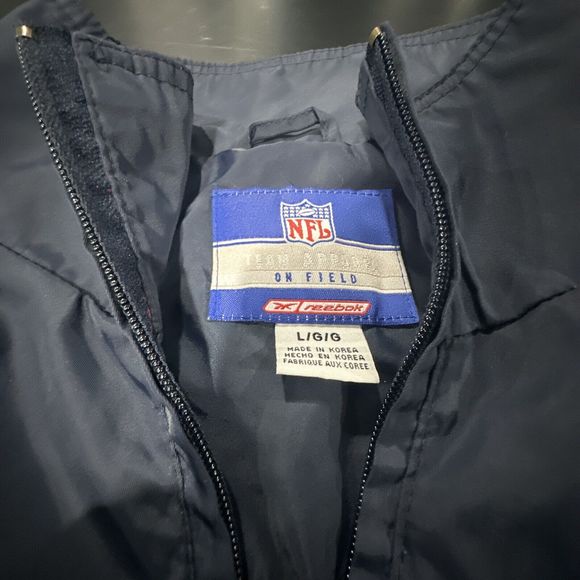 Chicago Bears NFL Team Apparel On Field Mens Large Reebok Zip Jacket Blue/Orange - Picture 5 of 10